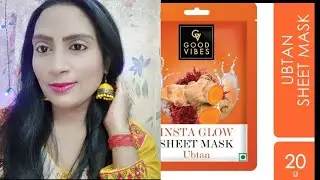 GOOD VIBES INSTA GLOW SHEET MASK UBTAN HONEST REVIEW & DEMO | RICHA ROY