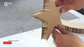 Vibrating knife cutting honeycomb cardboard---the 
