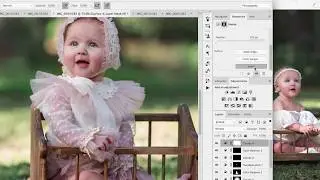 Photoshop edit of baby outdoor
