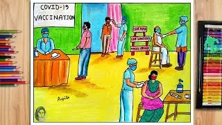 Corona Vaccination drawing | Coronavirus Awareness Drawing | Covid-19 Vaccination Campaign Drawing