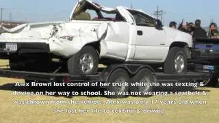 Nicole Johnson taking the RAB (Remember Alex Brown) DNT TXT N DRV pledge