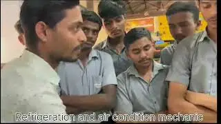 Refrigeration cycle explained by trade instructor to students of Refrigeration and Air conditioning