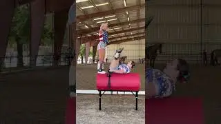 Dena Weiner with Alisha West Fest 8 17 2024 Horse Vaulting Barrel Routine