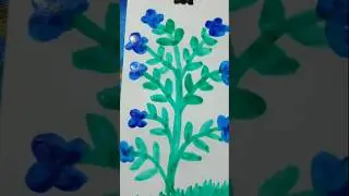 Blue flower painting, water color. #drawing #art #shortvideo #viralvideo