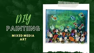 Crafting an Underwater Wonderland: Mixed Media Art with Seashells and Acrylic Paint