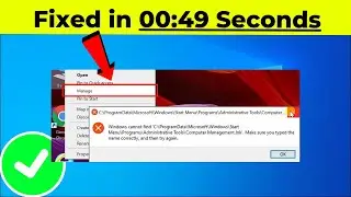 Fix Computer Management Shortcut Error while trying to right-click | 2024