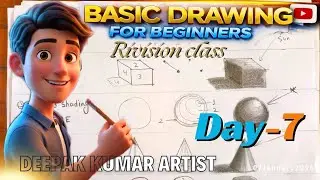 Drawing class day-7 Revision drawing for kids How to learn sketching karna kese sikhe