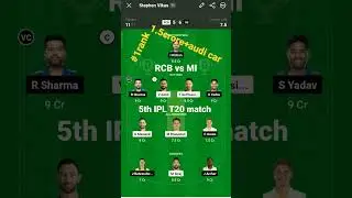 RCB vs MI dream11 prediction || 5th IPL T20 today's live match #fantasy #ipl