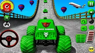 Impossible Mega Ramp Challenge 😱 Monster Truck Stunt Racing | Extreme Jump Gameplay | BossMegaRamp