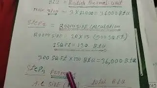 A.c size calculation of bedroom 