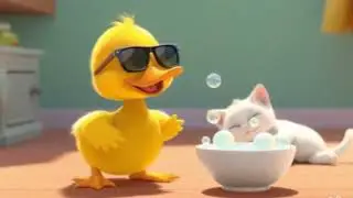 Duck&rsquo;s Bubbly Prank on Kitten #duck #cute #funny #shorts #shortvideo #viralvideo #trending #kitten