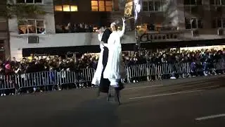 Leading the New York Village Halloween Parade   #stiltdance #parade
