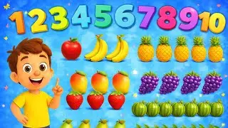 Counting Fruits 1-10 with Cartoon Vibe USA 🍎🍌 | Fun Animation for Kids | Learn Numbers