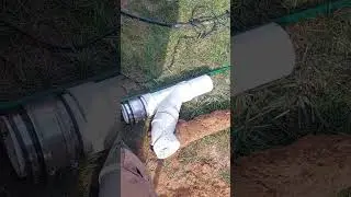 main sewer line dig up.  installed 4in sch 40 pvc wye cleanout. #plumbing #drain #drainage #nasty