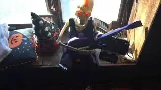 Animated Halloween Guitar Playing Skeleton Prop Demo