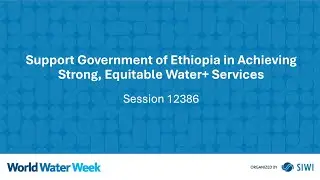 12386 Support Government of Ethiopia in Achieving Strong, Equitable Water+ Services