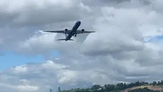 Boeing 777X take off from Boeing field Seattle WA May 28th 2021 BOE002