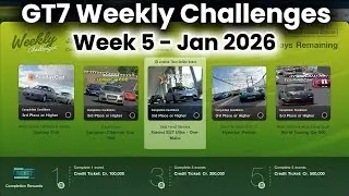 GT7 Weekly Challenges: Jan 2026 Week 5 +Tunes/Car Setup - Earn 1.4m Credits - Gran Turismo 7 on PS5
