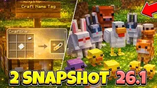 New Baby Mobs 🐾 Craftable Name Tags & Cute Sounds &mdash; Minecraft 26.1 Snapshot 2 Review!