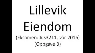 Jus3212: Lillevik Eiendom - Fakultetsoppgavegjennomgang i selskapsrett (h&oslash;st 2017)
