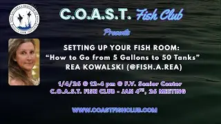 SETTING UP YOUR FISH ROOM presented by REA KOWALSKI @FISH.A.REA - COAST FISH CLUB - Sunday 1/4/26