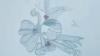 Happy Christmas Day 2025।। Christmas ball drawing idea।। how to draw christmas ball।।পেন্সিল স্কেচ।।
