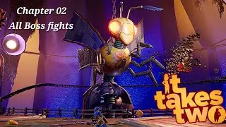 All Boss Fights in It Takes Two - Chapter 2 🔥 | Wasp Queen, Beetle & Squirrel Chief Showdown!