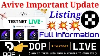 Avive Testnet & Withdrawal Update || Dop Testnet Reward Confirmed