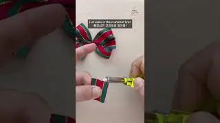 Easy ! DIY, How to make Christmas Ribbon Bows, Ribbon Barrette Hair Clip, Ribbon Craft #shorts