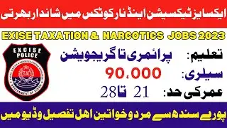 Excise taxation and narcotics control department jobs 2023 | Sindh government  jobs | Pk jobs 650