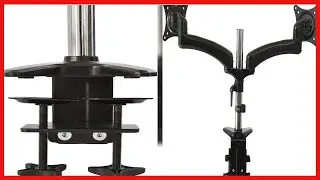 ApexDesk Dual Monitor Arm Desk Mount &ndash; Adjustable Height Gas Spring &ndash; VESA Mount with C Clamp