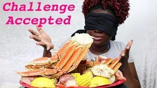 Blindfold Seafood Boil Challenge | Snow Crab Legs Mukbang w/ Bloveslife Sauce