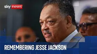Outside the house of Jesse Jackson following his passing
