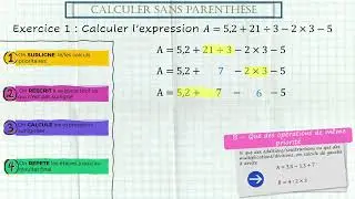 6e et 5e - Calculer une expression sans parenth&egrave;ses