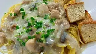Spaghetti Saus Jamur Creamy!! Resep Rumahan ala Restoran buat Jamaah Pengajian