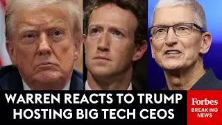 Elizabeth Warren Reacts To Trump Hosting Zuckerberg And Tim Cook At White House For Dinner