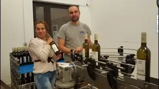 Bottling Aplauz Chardonnay Sur Lie 2016 at Villa Melnik Winery, Bulgaria