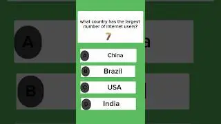 Guess the Country with Most Internet Users! 💻#ShortsQuizHub #InternetUsers #GKQuiz #FunFacts#quizhub