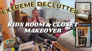 EXTREME DECLUTTER AND ORGANIZE WITH ME 2022 | KIDS ROOM AND CLOSET MAKEOVER | MESSY TO MINIMAL
