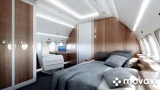 modern luxury private jet interior view compilation
