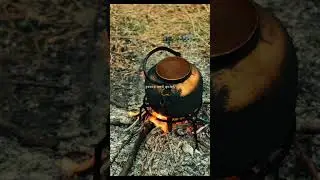 Charcoal Tea 🍵 Traditional Fire-Brewed Tea | #shorts
