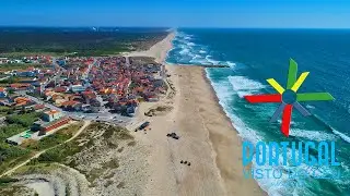 Costa de Lavos beach aerial 🏖️ Praia da Costa de Lavos - Figueira da Foz - 4K UltraHD