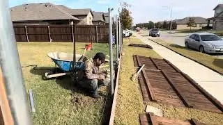 Post replacement - remove old wood post and new metal posts