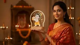 Bring Home Blessings 💛 Little Krishna LED Light Frame by Giftplease | Perfect Gift Idea