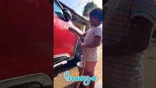 Washing Papa's car #carwash #viral #shorts