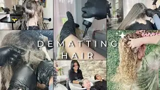 Dematting Extremely Matted Hair | Untangling Tangled Hair