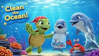 🐢 The Little Turtle&rsquo;s Ocean Clean-Up | Fun Kids Song About Saving the Ocean 🌊