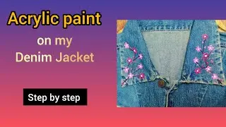 Painting Denim Jacket #art #acrylicpainting #painting #trendingshorts #shortvideo #denim #shorts#diy