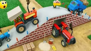 DIY Mini Truck Builds Brick & Metal Railing Bridge | Fun Construction Science Project