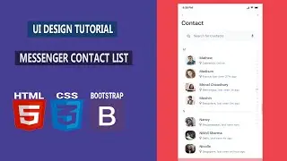 UI Design Tutorial - Messenger Contact List | HTML CSS BOOTSTRAP